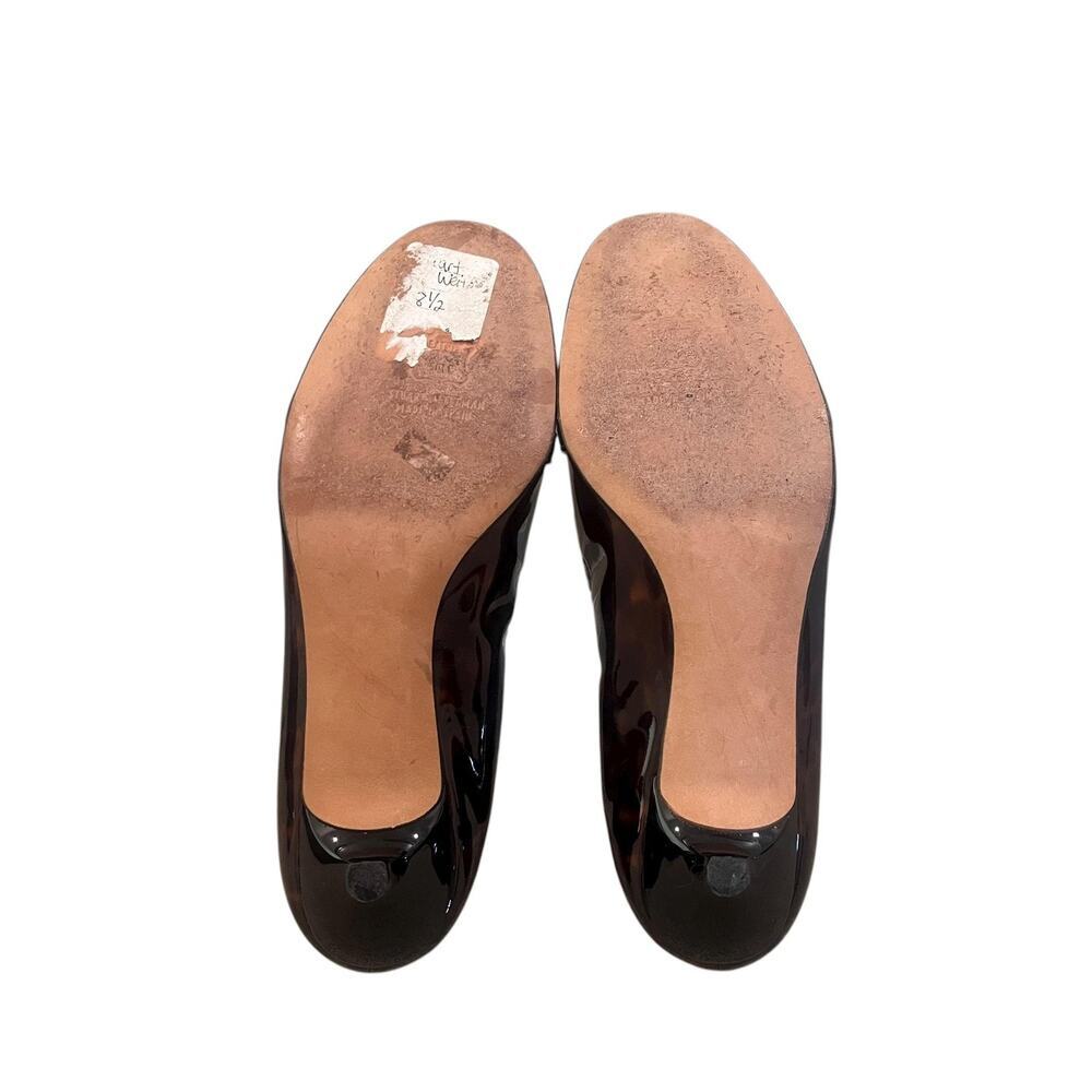 Stuart Weitzman Shoes Womens 8.5 Brown Tortoise Patent Mary Jane Kitten Heels - Picture 6 of 9